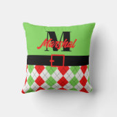 ハッピーホリデーズベルトとアーガイル装飾用クッション クッション (裏面)