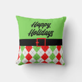 ハッピーホリデーズベルトとアーガイル装飾用クッション クッション (正面)