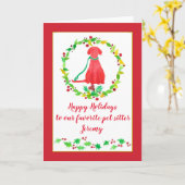 ハッピーホリデーズペットシッタードッグウォーカー カード (黄色い花)