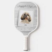 ハッピーホリデーズペットフォトパーソナライズされた ピックルボールラケット (裏面)