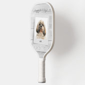 ハッピーホリデーズペットフォトパーソナライズされた ピックルボールラケット (左)