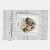 ハッピーホリデーズペットフォトフレームパーソナライズされた キッチンタオル (横)