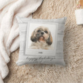 ハッピーホリデーズペットフォトフレームパーソナライズされた クッション (ブランケット)