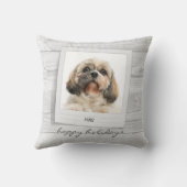 ハッピーホリデーズペットフォトフレームパーソナライズされた クッション (裏面)