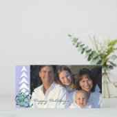 ハッピーホリデーズペリウィンクルブルーファミリーフォトカード シーズンカード (スタンド正面)