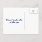 ハッピーホリデーズペンギンカップルの下ザミスタントー シーズンポストカード (裏面)