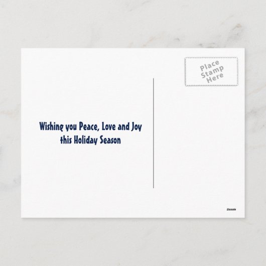 ハッピーホリデーズペンギンカップルの下ザミスタントー シーズンポストカード (裏面)