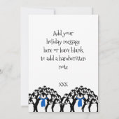 ハッピーホリデーズペンギンパーソナライズされたブラック シーズンカード (裏面)