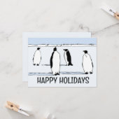 ハッピーホリデーズペンギン冬のクリスマスクール カード (正面/裏面インサイチュ)