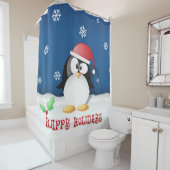 ハッピーホリデーズペンギン シャワーカーテン (インサイチュ)