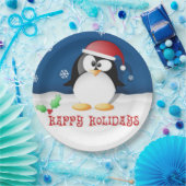 ハッピーホリデーズペンギン ペーパープレート (パーティー)