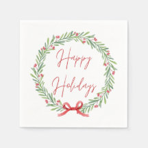 ハッピーホリデーズペーパーナプキン