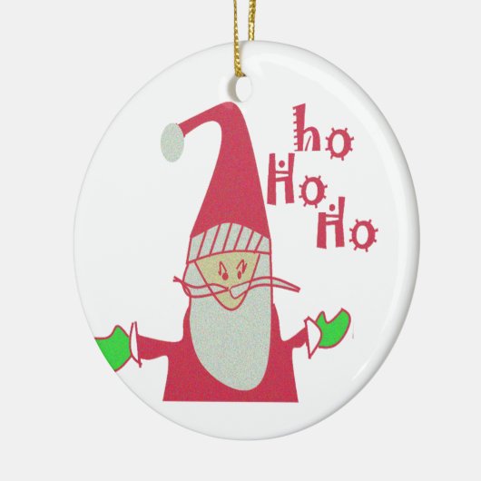 ハッピーホリデーズホホホホホメリークリスマス セラミックオーナメント (左)