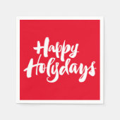 ハッピーホリデーズホリデイズ宗教的クリスマスレッド スタンダードカクテルナプキン (正面)