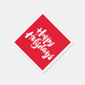 ハッピーホリデーズホリデイズ宗教的クリスマスレッド スタンダードカクテルナプキン (角)