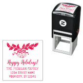 ハッピーホリデーズホリーアンドベルズネーム差出人住所 セルフインキングスタンプ (インサイチュ)