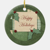 ハッピーホリデーズホリーオーナメント セラミックオーナメント (裏面)