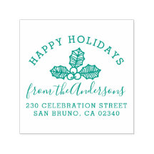 ハッピーホリデーズホリーファミリーネーム&差出人住所