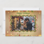 ハッピーホリデーズホリーフォトクリスマスカード シーズンカード (正面)