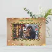 ハッピーホリデーズホリーフォトクリスマスカード シーズンカード (スタンド正面)