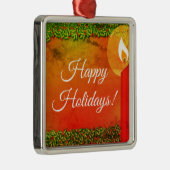 ハッピーホリデーズホリー&キャンドルクリスマスオーナメント メタルオーナメント (右)