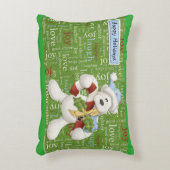 ハッピーホリデーズホワイトドッグ アクセントクッション (正面(垂直))
