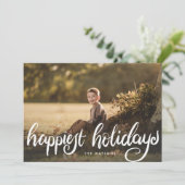 ハッピーホリデーズホワイトハンドレタリングファミリー シーズンカード (スタンド正面)