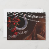 ハッピーホリデーズホースと馬蹄型クリスマス シーズンカード (正面)