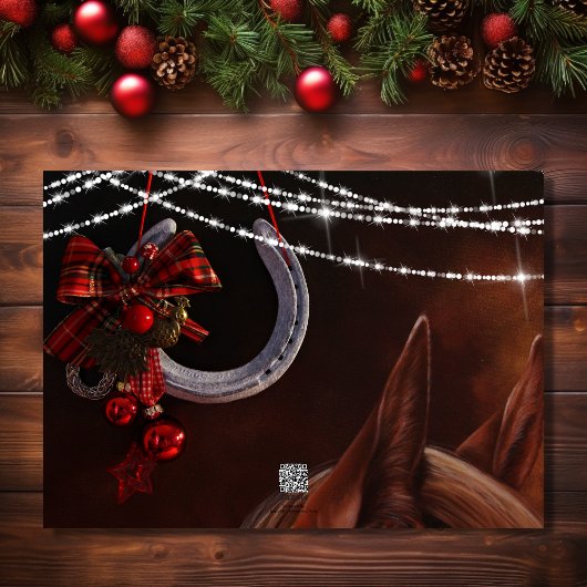 ハッピーホリデーズホースと馬蹄型クリスマス シーズンカード