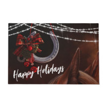 ハッピーホリデーズホースと馬蹄型クリスマス
