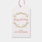 ハッピーホリデーズボタニカルクリスマスリース ギフトタグ (正面)