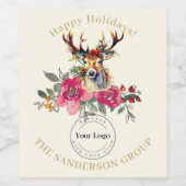 ハッピーホリデーズボホ企業のビジネスロゴ ワインラベル (シングルラベル)