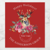 ハッピーホリデーズボホ企業のビジネスロゴ ワインラベル (シングルラベル)