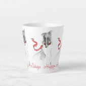 ハッピーホリデーズボルゾイマグ カフェラテマグ (正面)