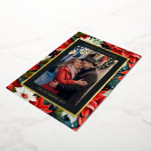 ハッピーホリデーズポインセチアフローラ写真クリスマス 箔シーズンカード (回転した状態)