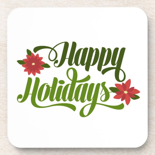 ハッピーホリデーズポインセチア コースター (正面)