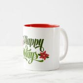 ハッピーホリデーズポインセチア ツートーンマグカップ (正面右)