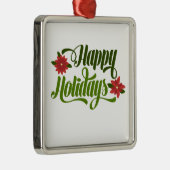 ハッピーホリデーズポインセチア メタルオーナメント (右)