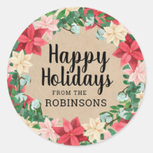 ハッピーホリデーズポインセティアクラフト紙