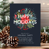 ハッピーホリデーズポイントセティアブーケクリスマスパーティー シーズンカード