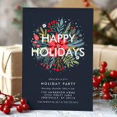 ハッピーホリデーズポイントセティアブーケクリスマスパーティー シーズンカード