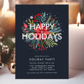 ハッピーホリデーズポイントセティアブーケクリスマスパーティー シーズンカード