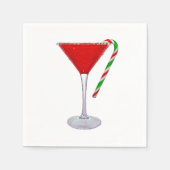 ハッピーホリデーズマルティニガラス スタンダードカクテルナプキン (正面)