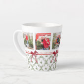 ハッピーホリデーズミスタントーレッドボウファミリーフォト カフェラテマグ (左アングル)