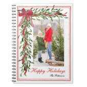 ハッピーホリデーズミスタントーレッドボウファミリーフォト ノートブック (正面)