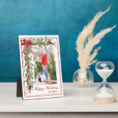 ハッピーホリデーズミスタントーレッドボウファミリーフォト フォトプラーク (側面)