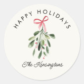 ハッピーホリデーズミストレカスタムトーエ家族の名前 ラウンドシール (正面)