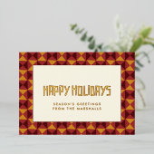 ハッピーホリデーズミッドセンチュリーパターン 箔シーズンカード (立ち正面)