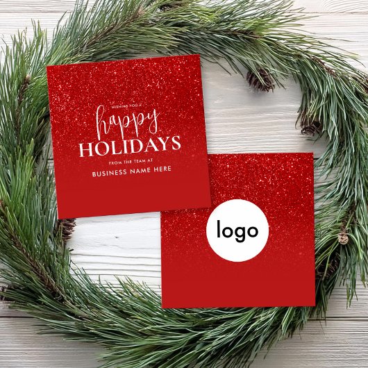 ハッピーホリデーズミニビジネスホリデーカード ノートカード