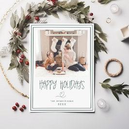 ハッピーホリデーズミニマリストクリスマスカード金ゴールド 招待状
